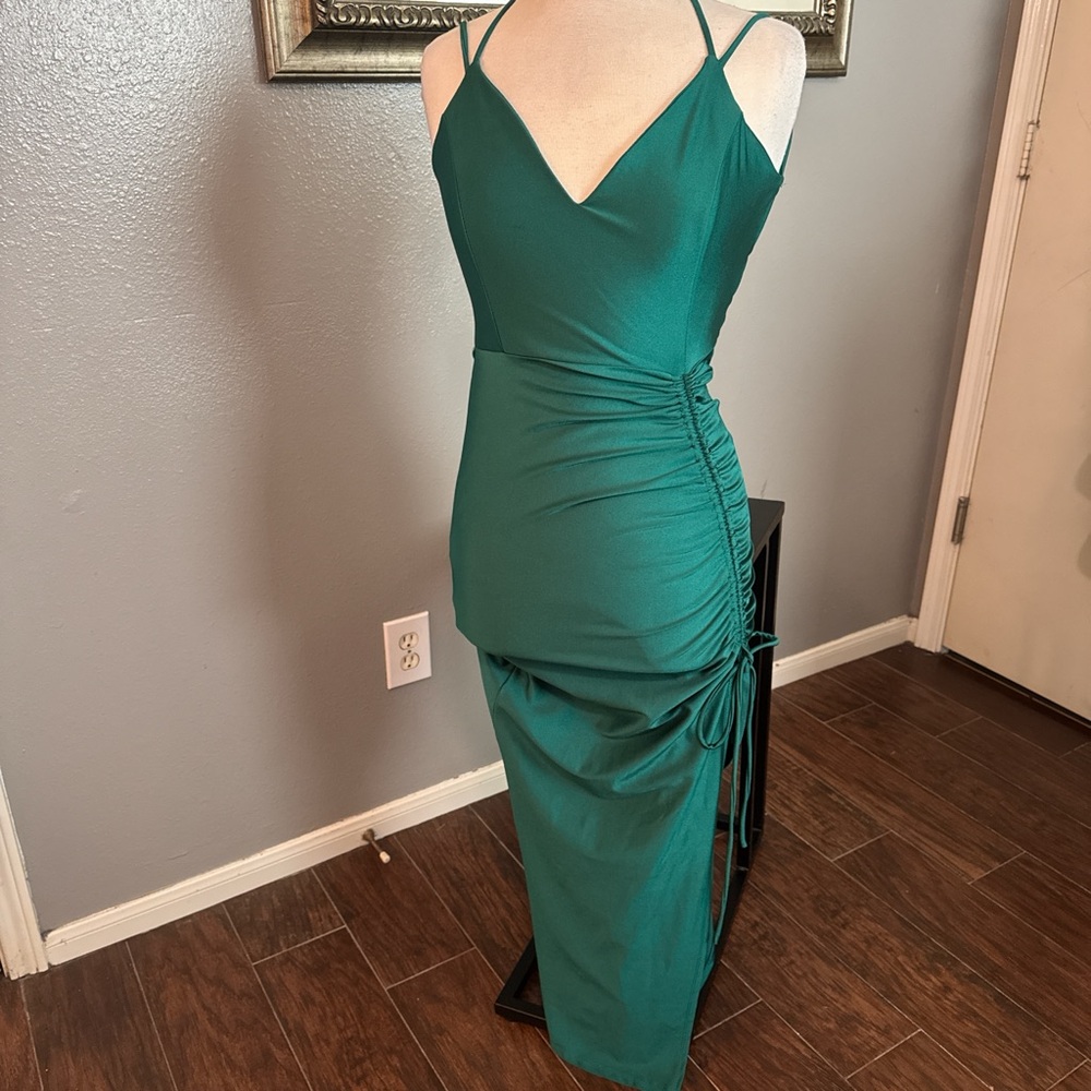 Chic Asymmetrical Green Dress